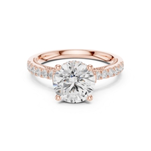 IGI Certified Classic 1.5 CT Brilliant Cut Lab Grown Diamond Solitaire <b>Ring</b> Side Stones 14K Rose Gold Women's Engagement Wedding - Product Image 1