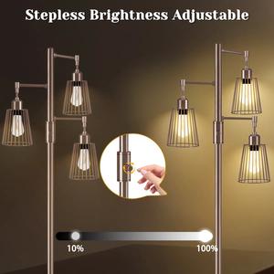 Elegante Lámpara de Pie de Metal con Pantalla de Lino para Dormitorio y Oficina - Product Image 3