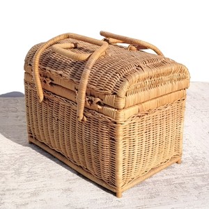 Maleta de ratán natural estilo retro, cesta de almacenamiento, estuche de gran calidad, maletas artesanales. - Product Image 1