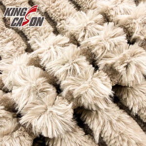 KINGCASON Prix bas <span class=keywords><strong>Tissu</strong></span> textile épais Couleur unie Uni Anti-boulochage Super doux Rayé Jacquard <span class=keywords><strong>Imitation</strong></span> <span class=keywords><strong>fourrure</strong></span> de lapin - Product Image 4