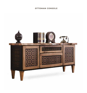 Table console ottoman en bois, meuble d'appoint avec rangement pour entrée et salon - Product Image 1