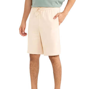 Nouveaux shorts de jogging amples pour hommes, coupe droite et large, taille élastique, noir et gris, longueur genou - Product Image 1
