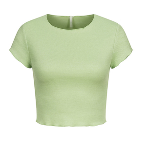 T-shirt court personnalisé OEM à manches courtes, couleur unie, 100% coton, tendance, pour le yoga, la gym, les activités sportives, l'été, respirant - Product Image 4