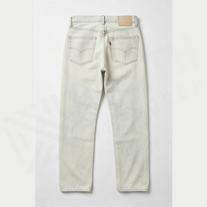 Straight-Leg <b>Bleach</b> Stone Wash Denim Jeans Men High Waist Slim Fit Cotton Casual Spring Style Pants - Product Image 2