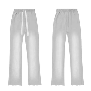 Pantalones de hombre lavados con ácido de algodón puro con logotipo personalizable, pantalones de chándal lavados, pantalones lavados informales, pantalones de hombre lavados a los mejores precios - Product Image 1