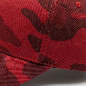 Casquette de baseball camouflage rouge 6 panneaux réglable avec fermeture snapback unisexe en tissu sergé style décontracté pour adulte - Product Image 5