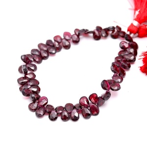 Natural Rhodolite <b>Garnet</b> Faceted Pear Shape Gemstone Beads Strand Loose <b>Garnet</b> Briolette For Jewelry Making Wholesale Price Bulk - Product Image 2