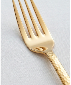 Modern Hammered <b>Gold</b> Flatware Set Matte Finish Dishwasher Safe Perfect For Wedding Use And Dining <b>Utensils</b> - Product Image 2