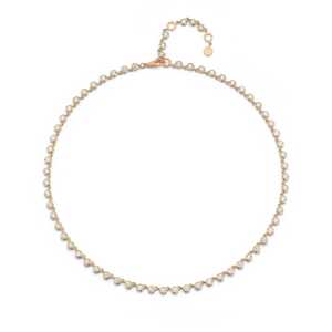 14K 18K Gold Round Cut Lab Grown Diamond Tennis <b>Necklaces</b> Prong Set 16 Inches Continuous Riviera Choker Everyday Wear Wholesale - Product Image 5