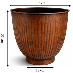 Maceta de Hierro Hecha a Mano con Acabado Antiguo de Cobre, Perfecta para Decoración de Jardín Interior y Exterior - Product Image 3