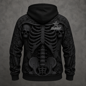 Sudadera con Capucha de Sublimación 3D de Esqueleto Personalizada de Alta Calidad, Sudadera de Poliéster Premium para Halloween para Hombre y Mujer - Product Image 4
