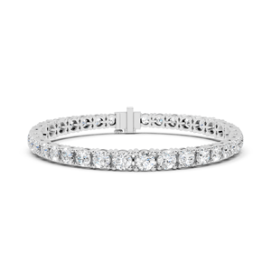 White <b>Gold</b> Tennis Bracelet Round Brilliant Cut Diamond Style <b>Bangle</b> Rhodium Plated Luxury Jewelry for Women - Product Image 4