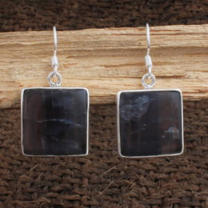 Pendientes de Fluorita Arcoíris Natural al por Mayor, Plata de Ley 925 con Engaste de Bisel, Joyería Fina de Lujo para Mujer, Precio de Fábrica - Product Image 1