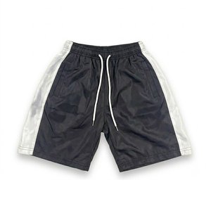 New Arrivals Custom Logo Black White <b>Men's</b> Nylon Wind Breaker Shorts Sets For <b>Summer</b> Outwear <b>Mens</b> Set Streetwear Zipper <b>Jackets</b> - Product Image 4