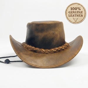 Genuine Leather Cowboy <b>Hat</b> Handmade <b>Western</b> Ranch Style Unisex Adult Outdoor Casual Four Seasons Wholesale Fashion Cap - Product Image 4