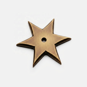 Poignée de meuble en laiton de qualité supérieure, forme étoile, design élégant, durable, finition nickel satiné, pour la maison et le bureau - Product Image 2