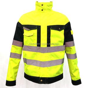 เสื้อแจ็กเก็ตใส่ทำงานสะท้อนแสงมองเห็นได้ชัดเจนชุดเครื่องแบบมีคอตั้ง - Product Image 3