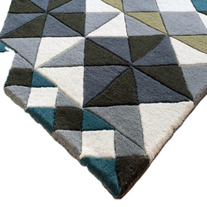 Home Decor High Quality Handmade Custom Luxury Rectangle Wool/Silk Jacquard Abstract Pattern Washable Plush Pile Area Rug - Product Image 1