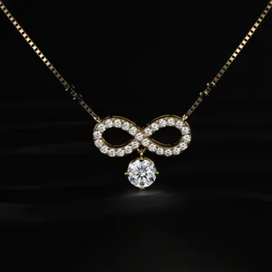 Pendentif Mangalsutra en diamant CVD de laboratoire taille ronde, couleur D-E, clarté VVS-VS, certifié IGI, plaqué or, pour fiançailles et mariage, Inde - Product Image 1
