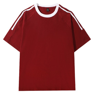 Camiseta de Hombre a Rayas, Estilo Retro Americano, Corte Holgado, Personalizada con Logotipo Bordado, Precio de Fábrica en China y Bangladesh, OEM - Product Image 5