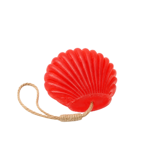 Red Shell Shape Handmade Transparent Bar <b>Soap</b> Solid Face Body Bath <b>Soap</b> with Hanging <b>Rope</b> - Product Image 1