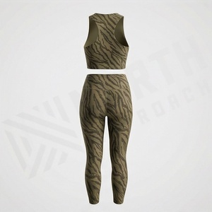 ชุดโยคะซับลิเมชั่น กางเกงเลกกิ้งกีฬา ชุดออกกำลังกาย วิ่ง เทรนนิ่ง ฟิตเนส เสื้อผ้าไร้ตะเข็บ เอวสูง ชุดออกกำลังกาย - Product Image 2