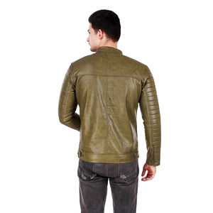 Veste d'hiver pour homme la plus vendue, en cuir véritable avec col montant et fermeture éclair, veste en cuir de marque pour garçons - Product Image 5