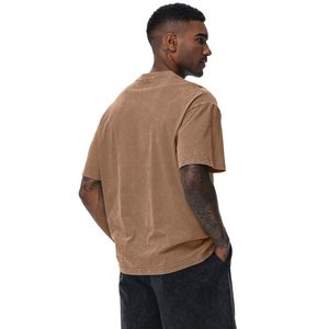 T-shirts en coton surdimensionnés pour hommes, coupe ample, effet vintage, unisexe, manches courtes, décontractés - Product Image 5