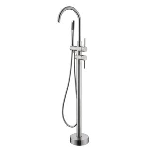 Rubinetto per vasca da bagno a flusso elevato in nichel spazzolato, miscelatore doccia montabile con doccetta, rubinetti per vasca e doccia - Product Image 1