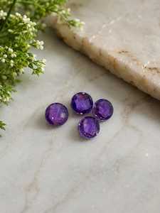Eye Clean Brazil Amethyst Round Shape Loose Faceted Gemstones Amethyst Beads <b>Thin</b> Griddle Cut Stones Wholesale Bulk Price - Product Image 3