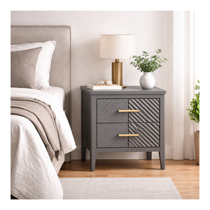 CAIRNDALE Collection Modern Assembled Wooden <b>Bedside</b> <b>Table</b> 2 Drawers High Quality Apartment Bedroom Furniture Nightstand - Product Image 1