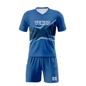 Uniformes de fútbol personalizados 2025, impresión Digital, ropa de equipo ODM, tendencia de secado rápido, transpirable, con cuello en V, Conjunto de camiseta de fútbol 100% - Product Image 4