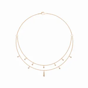 Collier de fiançailles en diamant cascade certifié IGI et pureté VVS, avec chaîne en or 18 carats et 12 pierres de diamant créées en laboratoire - Product Image 2