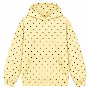 Sweat-shirt à capuche à pois de qualité supérieure pour femmes, sweat-shirt en coton surdimensionné avec poches, vêtements décontractés d'automne - Product Image 2