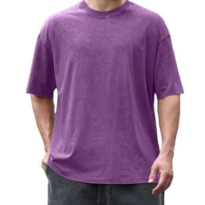 เสื้อยืดผู้ชายสไตล์วินเทจทรงโอเวอร์ไซส์ ล้างสีแบบแอซิดวอช รับทำโลโก้ตามสั่ง ขายส่งจำนวนมาก - Product Image 1