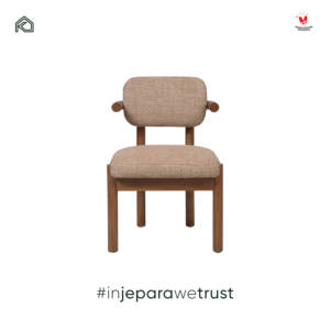 Chaise de salle à manger scandinave moderne de luxe en teck massif premium d'Indonésie avec coussin en tissu pour restaurant, hôtel, entrepôt - Product Image 2