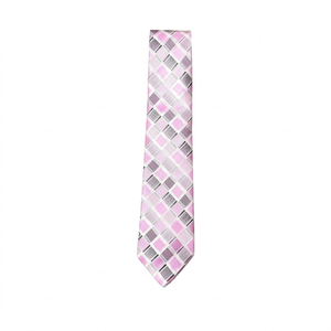 Pink Grey Checkered <b>Tie</b> for Men Premium Woven Necktie | Formal, Business, Wedding Wear Stylish Designer <b>Tie</b> | India 2026 Export - Product Image 1