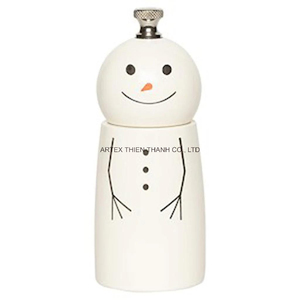 Direct Factory High Quality Lacquer Wooden Christmas Snowman <b>Pepper</b> Mill Salt <b>Grinder</b> Handmade New Arrival - Product Image 1