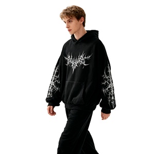 Black Angel Zip-Up Hoodie for Men Women Casual Solid Oversized Streetwear Cotton/Polyester Sweatshirt for Winter - Product Image 1