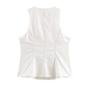 Chaleco Casual de Moda con Cuello Redondo y Cierre de Cinturón, Color Personalizado, para Mujer, Resistente al Viento, Transpirable, sin Mangas, con Bolsillos de Solapa - Product Image 2