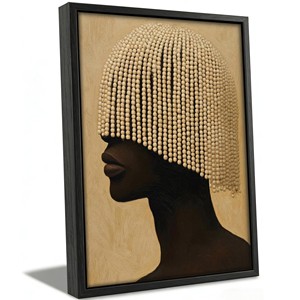 Sculpture murale en bois d'acacia « Guerrier Tribal » – Sculpture artisanale avec cadre en bois - Product Image 3