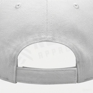 Casquette de baseball blanche à 6 panneaux, ajustable, unisexe, en sergé de coton, couleur unie, décontractée, pour adultes - Product Image 6
