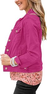 Women Blue Jean Jacket Premium <b>Denim</b> <b>Coat</b> Casual Cotton Button Up Vintage Street Fashion Stylish Everyday Comfort Fit Wear - Product Image 4