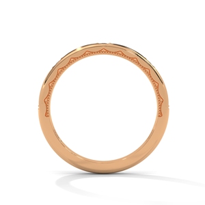 Rose <b>Gold</b> Diamond Wedding <b>Ring</b> Wave Band Stackable Wedding <b>Ring</b> for Women - Product Image 3