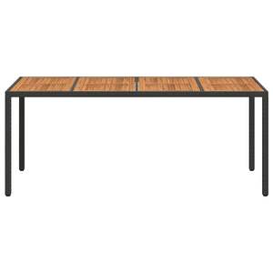 Conjunto de Jardín de Ratán Sintético de 74.80 X 35.43 X 29.53 Pulgadas, Mesa y Sillas Negras - Product Image 3