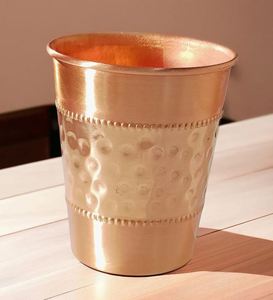 Hammered Copper <b>Tumbler</b> <b>Set</b> Reusable Water Drinking Cups Traditional Tableware For Home Dining Restaurant And Gifting - Product Image 2