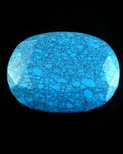 Cabochon poli en pierre précieuse turquoise bleu-vert, taille grande, coupe ovale, pour la fabrication de bijoux, la guérison et la décoration - Product Image 1