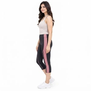 Women <b>Capri</b> <b>Legging</b> Designed With Smooth Polyester Material Moisture Wicking Performance Flexible Fit Comfortable Waistband - Product Image 3