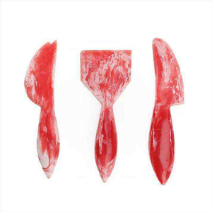 Cuchillos Minimalistas Blancos y Naranjas de Resina Ecológica para Cortar Queso con Acabado Mate para Fiestas - Product Image 1