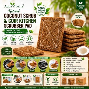 AQUA VRIKSHA Estropajo de Cocina de Fibra de Coco Natural 3 x 4 Pulgadas |   Estropajo Ecológico Biodegradable para Lavar Platos y Limpiar - Product Image 1